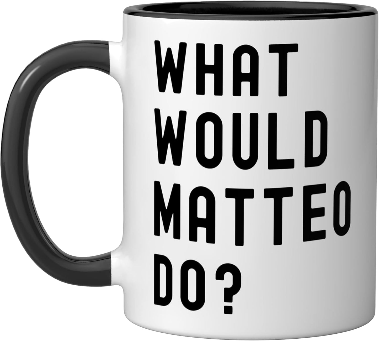 Taza de cerámica What Would Matteo Do Negro/Blanco