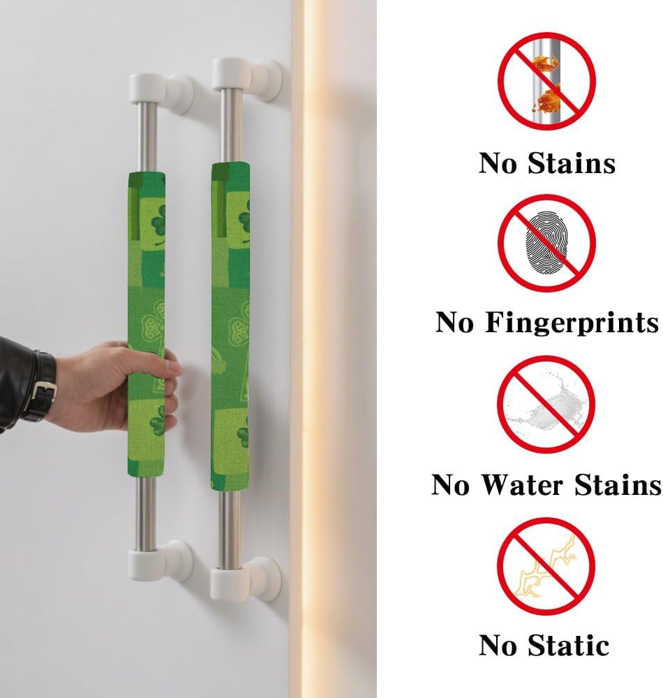 Cubierta manija puerta refrigerador tréboles verdes