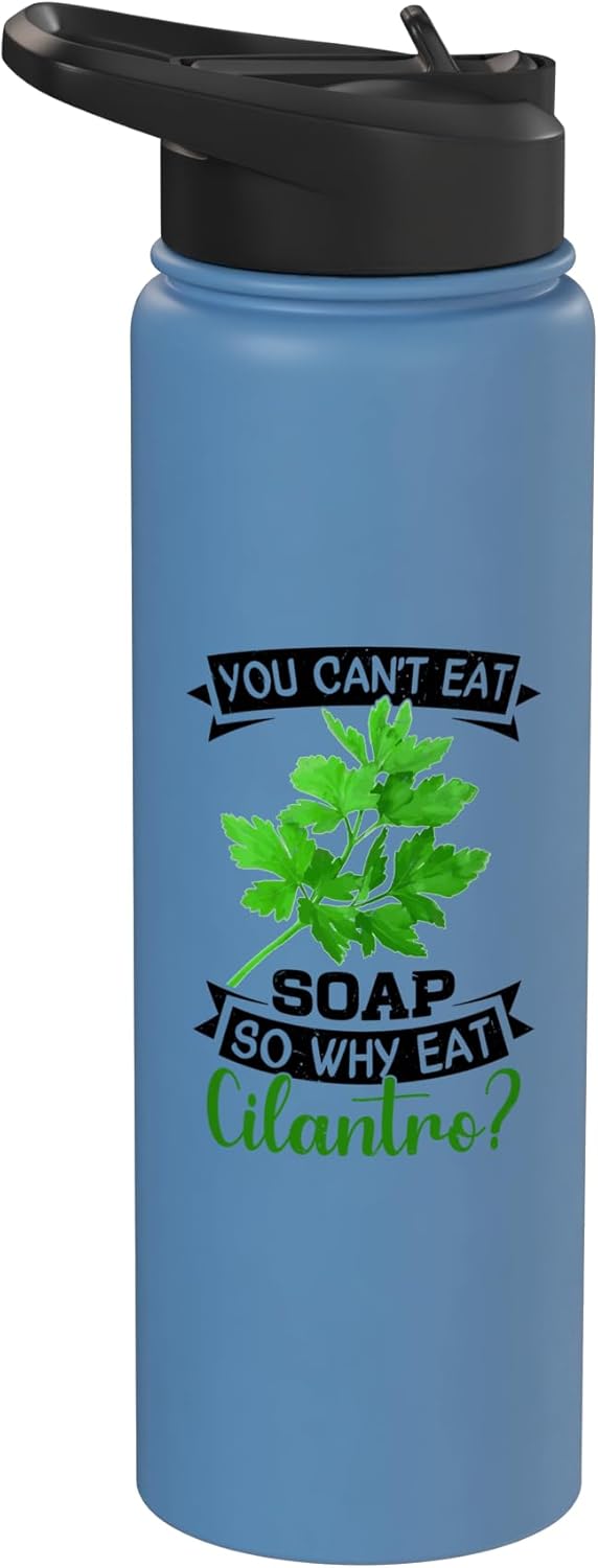 Botella de agua aislada de acero inoxidable sin cilantro