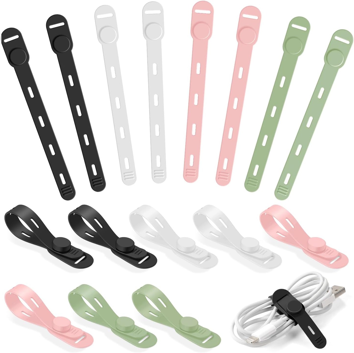 Sujetacables silicona reutilizables para USB y electrodomésticos