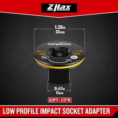Adaptador enchufe impacto perfil bajo 3/8" F a 1/2" M acero CR-MO