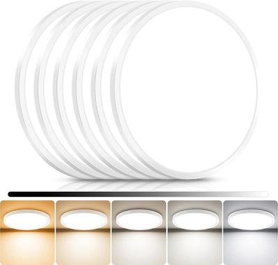 6 Luces LED empotradas 13pulg regulables 5 colores 24W dormitorio