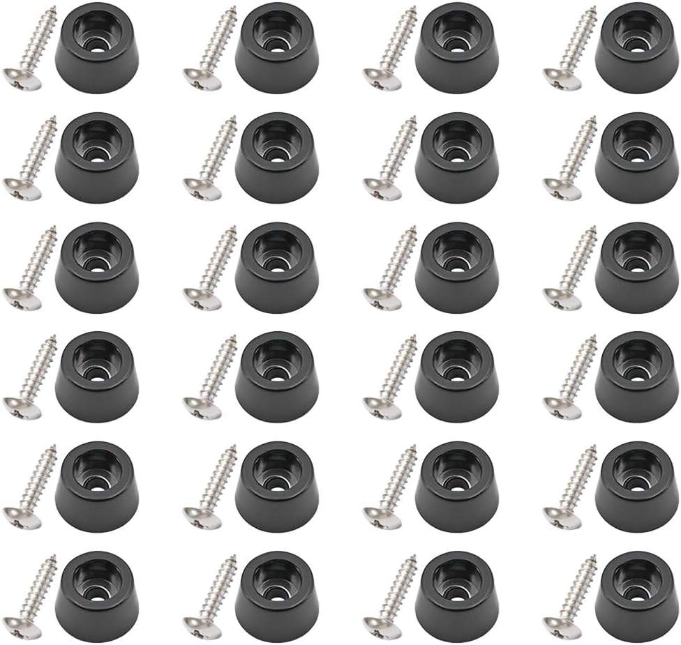 24 Patas Goma para Tabla Cortar Acero Inox Negro