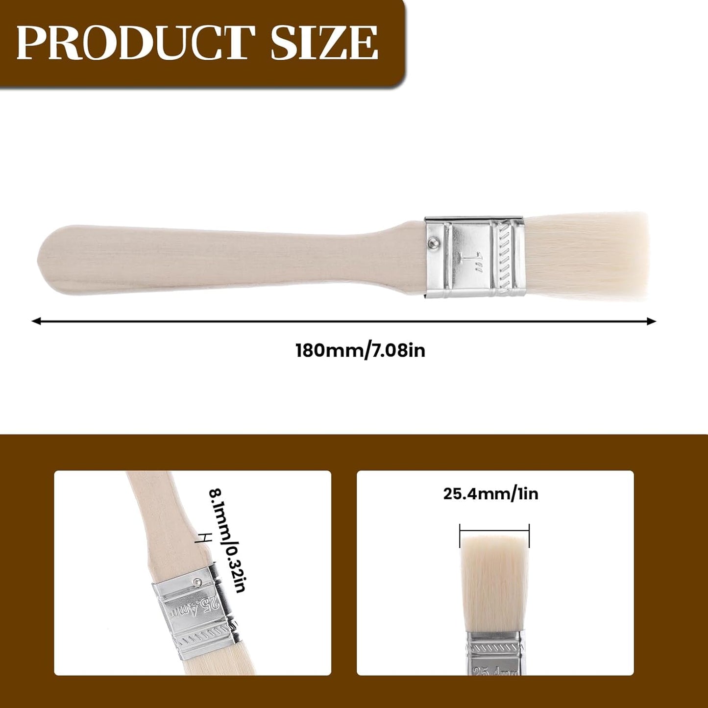 20 Pzas Pincel Pintura 1pulg Madera Borrador