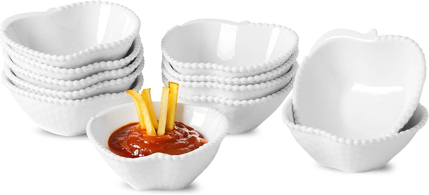 Juego de 12 cuencos de cerámica para salsa, guarnición y condimentos