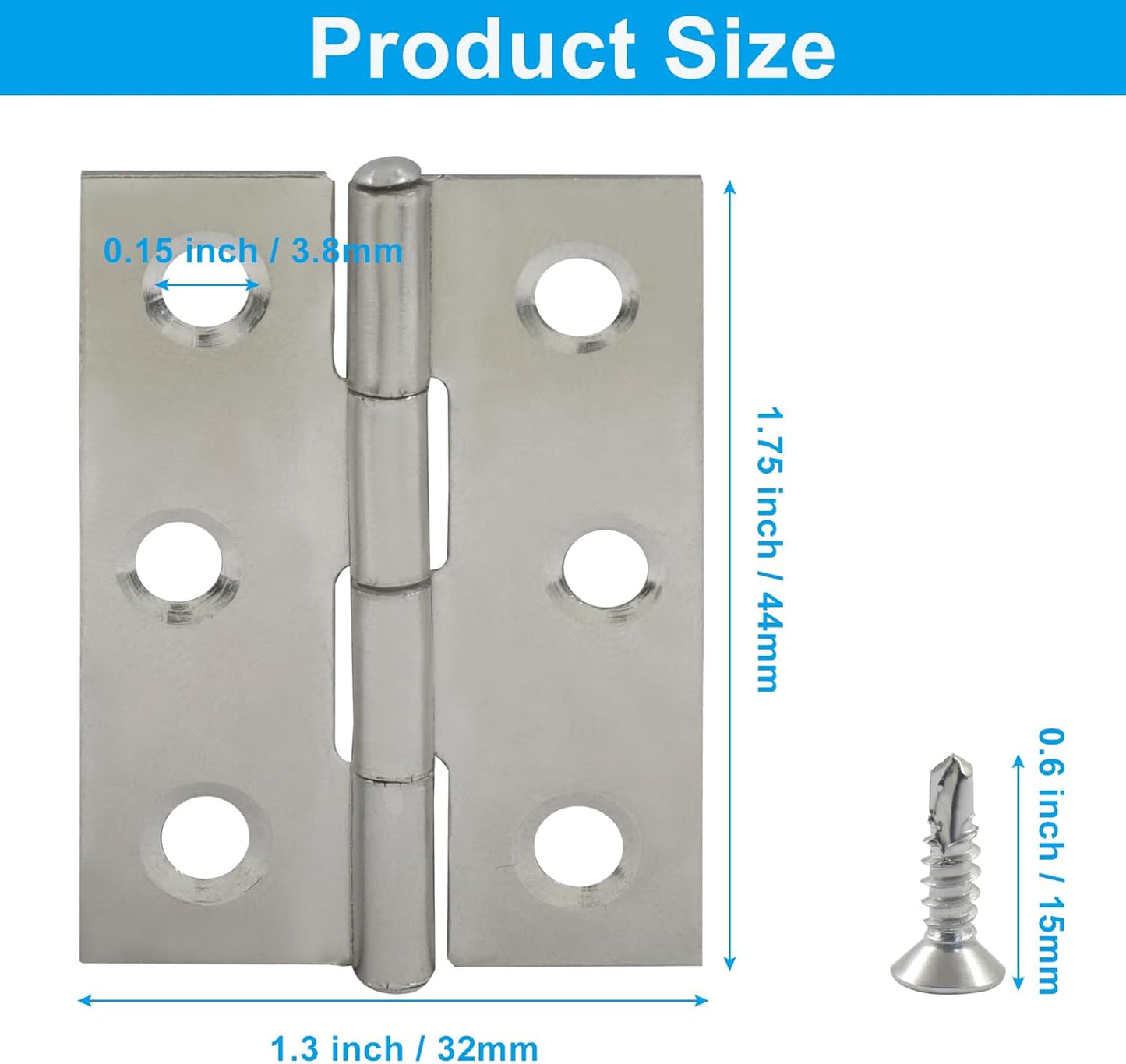2pulg Bisagra Acero Inox Set 12 Pzas para Puertas Interiores