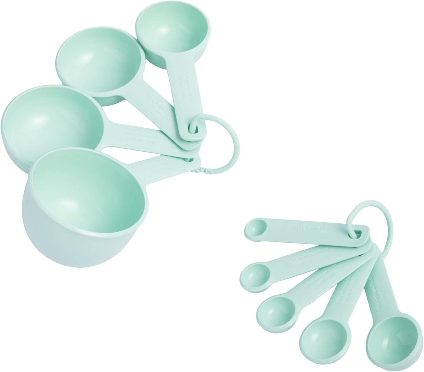 Juego de tazas y cucharas medidoras KitchenAid 9 piezas menta