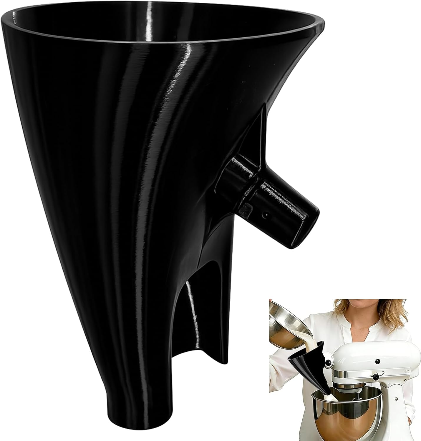 Embudo de harina antisalpicaduras para mezclador KitchenAid de 5 cuartos