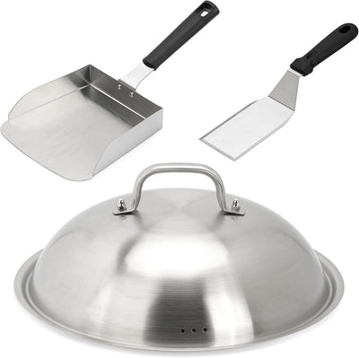 Set espátula acero inox cubierta arroz plancha Blackstone
