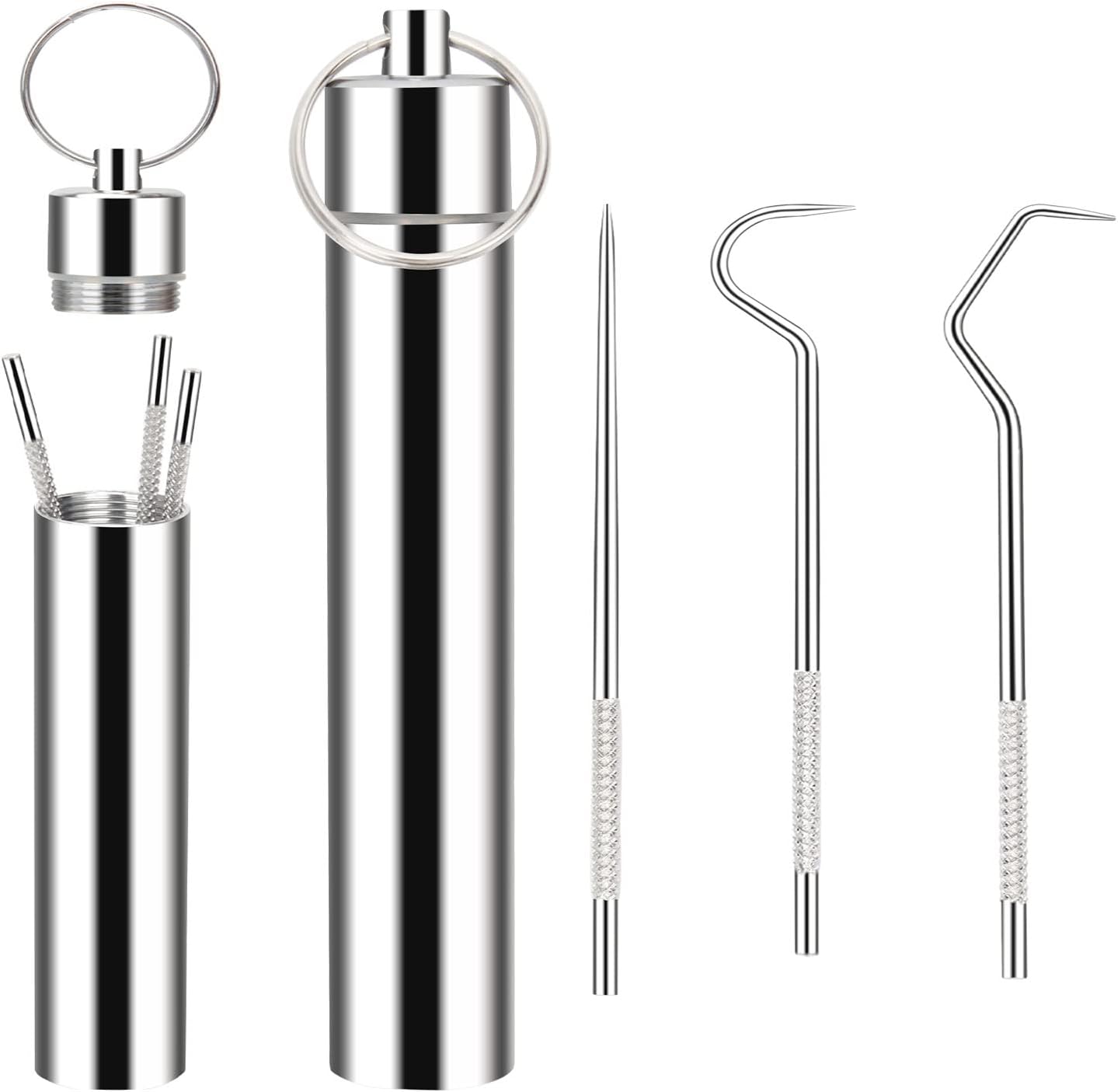Set 2 Palillos Dientes Acero Inox Reutilizable