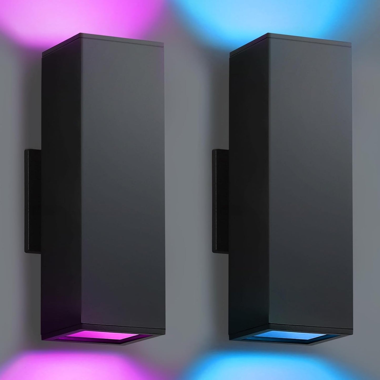 2 Luces Pared Exteriores Cambian Color Control WiFi