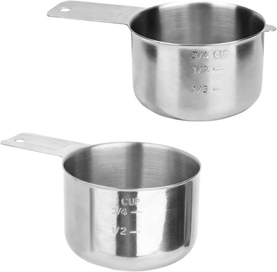 Juego de 2 tazas medidoras de acero inoxidable 8.5 fl oz y 6.1 fl oz
