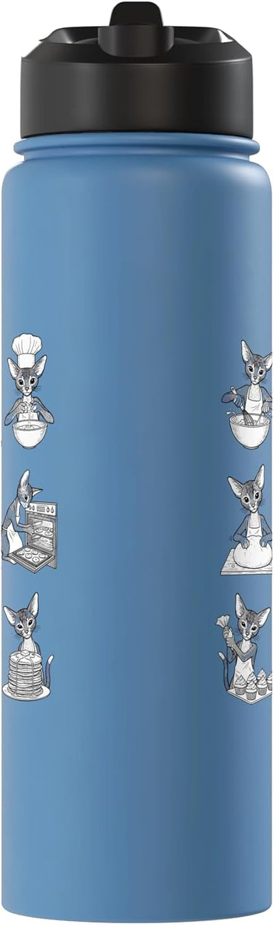 Botella térmica acero inox chef pastelería gato abisinio
