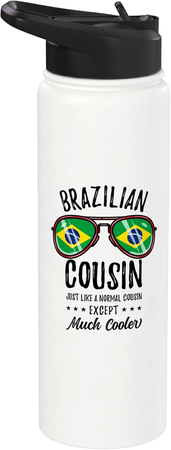 Botella de agua acero inoxidable aislada brasileña