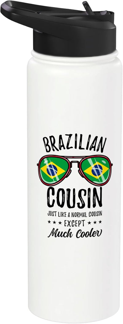 Botella de agua acero inoxidable aislada brasileña