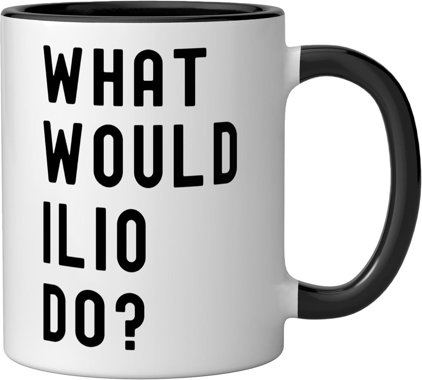 Taza de cerámica What Would Ilio Do? Negro/Blanco
