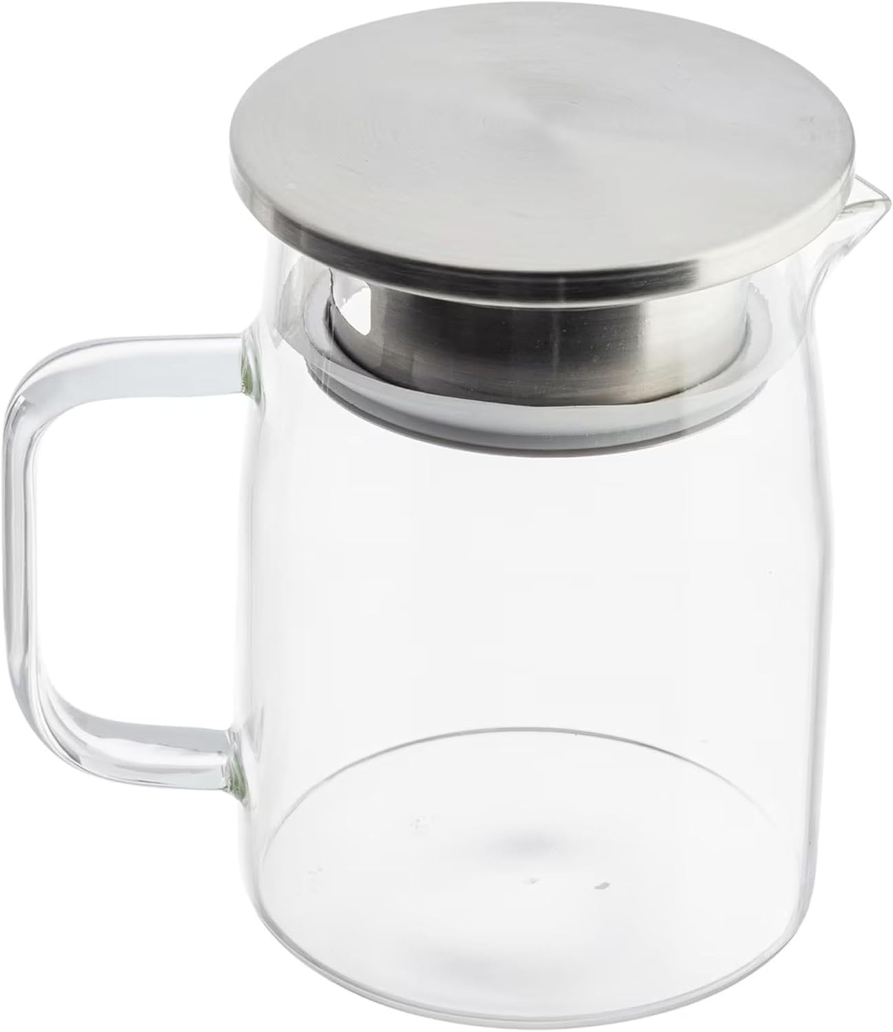 Jarra de vidrio TableCraft con tapa de acero inoxidable y asa, 17 oz