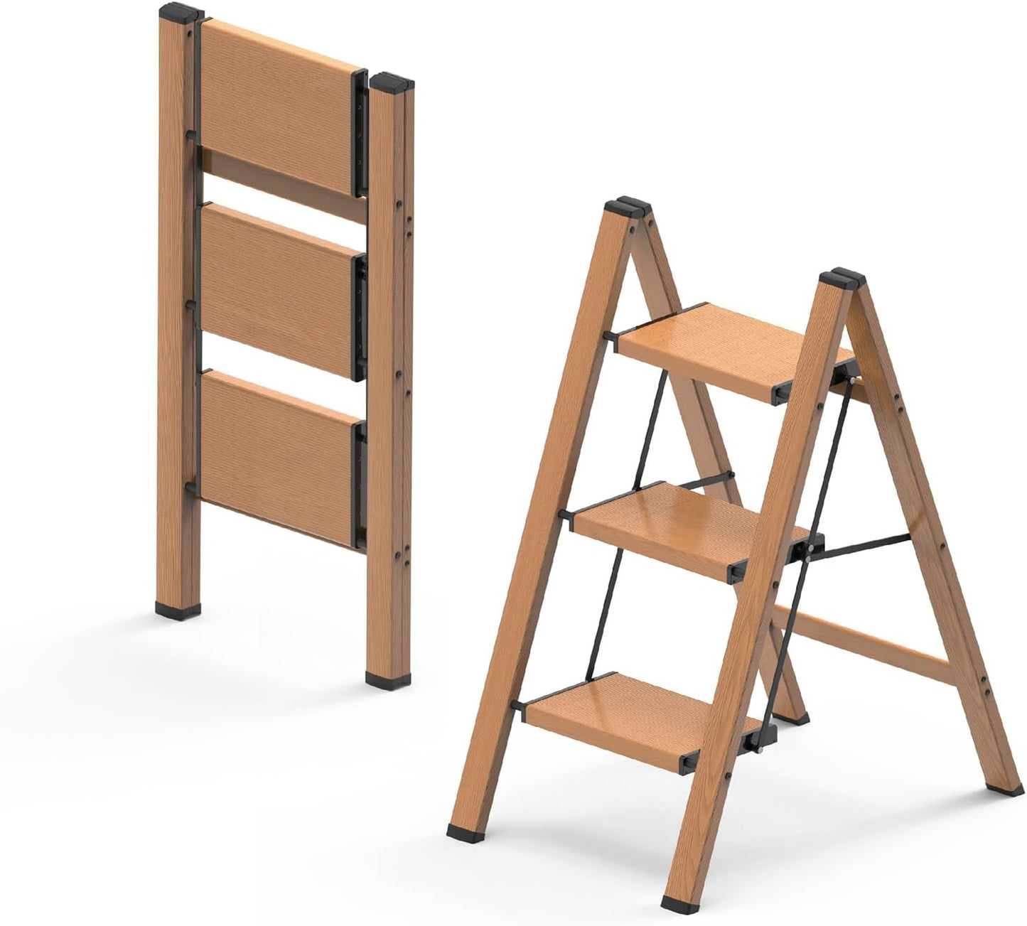 Escalera 3 escalones aluminio antideslizante para adultos 330lb