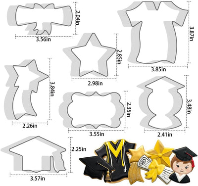 Juego de 7 cortadores de galletas en forma de estrella para fiesta de graduación