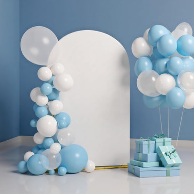 Soporte arco metal 6.6ft cubierta blanca para bodas y eventos