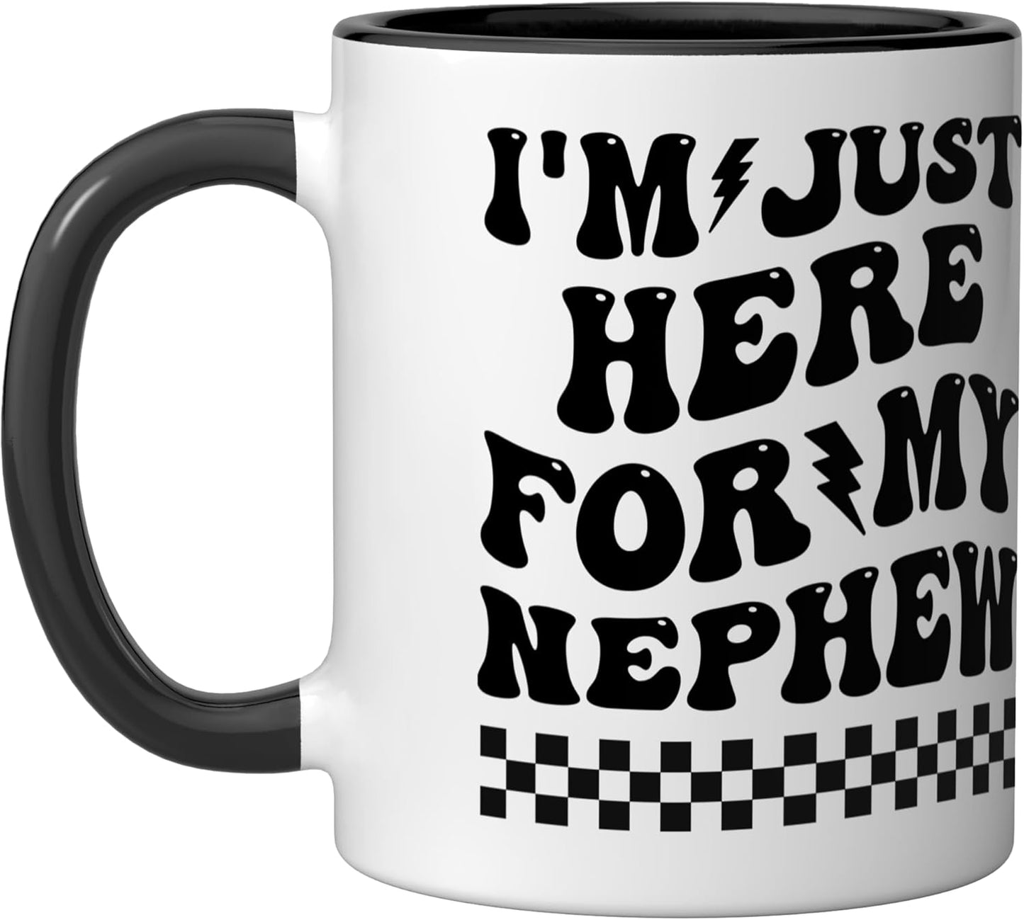 Taza cerámica para sobrino negro/blanco