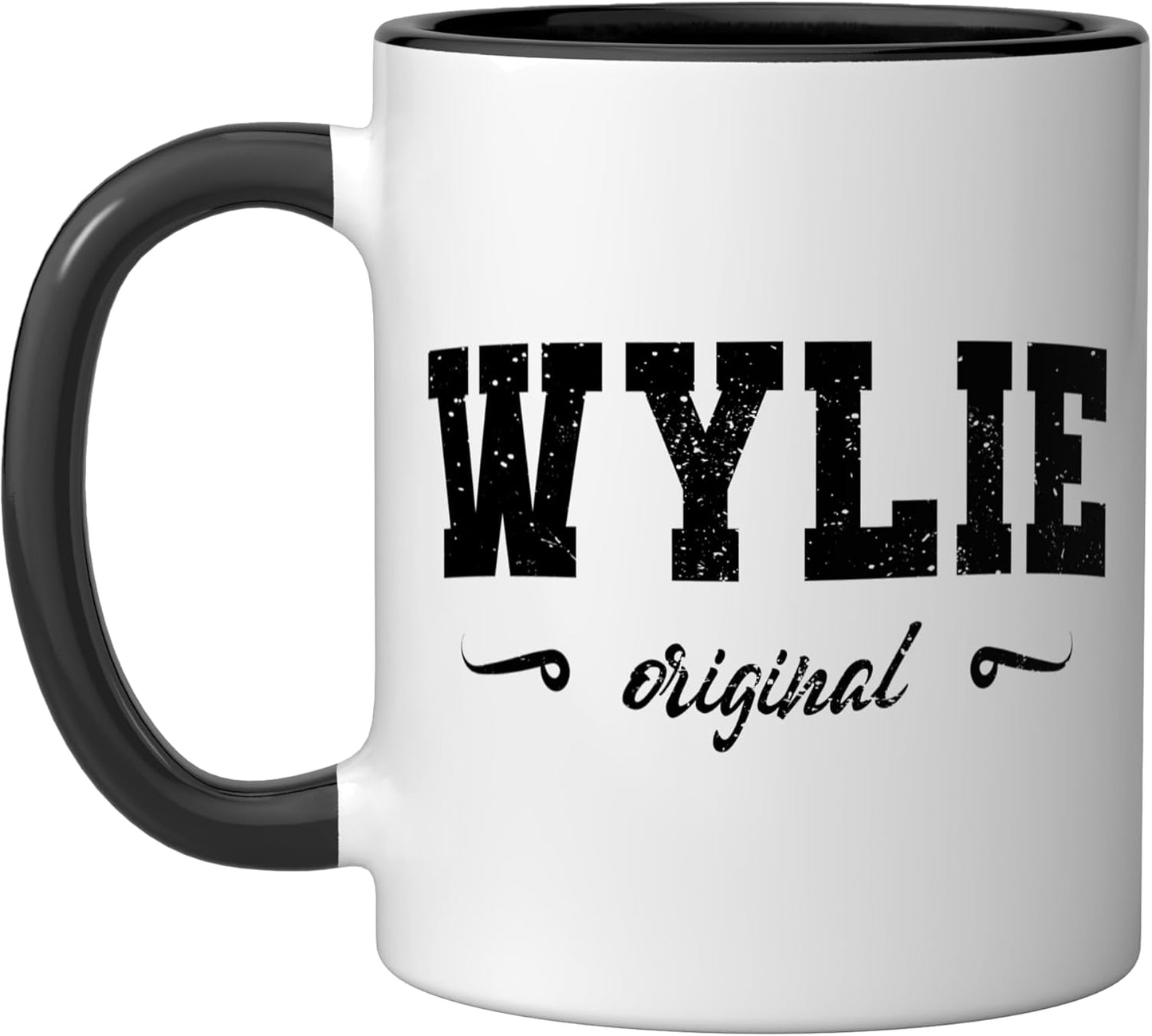 Taza cerámica Wylie Texas Retro en negro/blanco