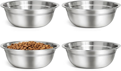 4 Pzas Cuencos Acero Inox 8pulg para Perros 50oz