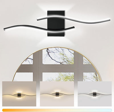 Aplique LED moderno 24pulg luz negra para dormitorio y sala
