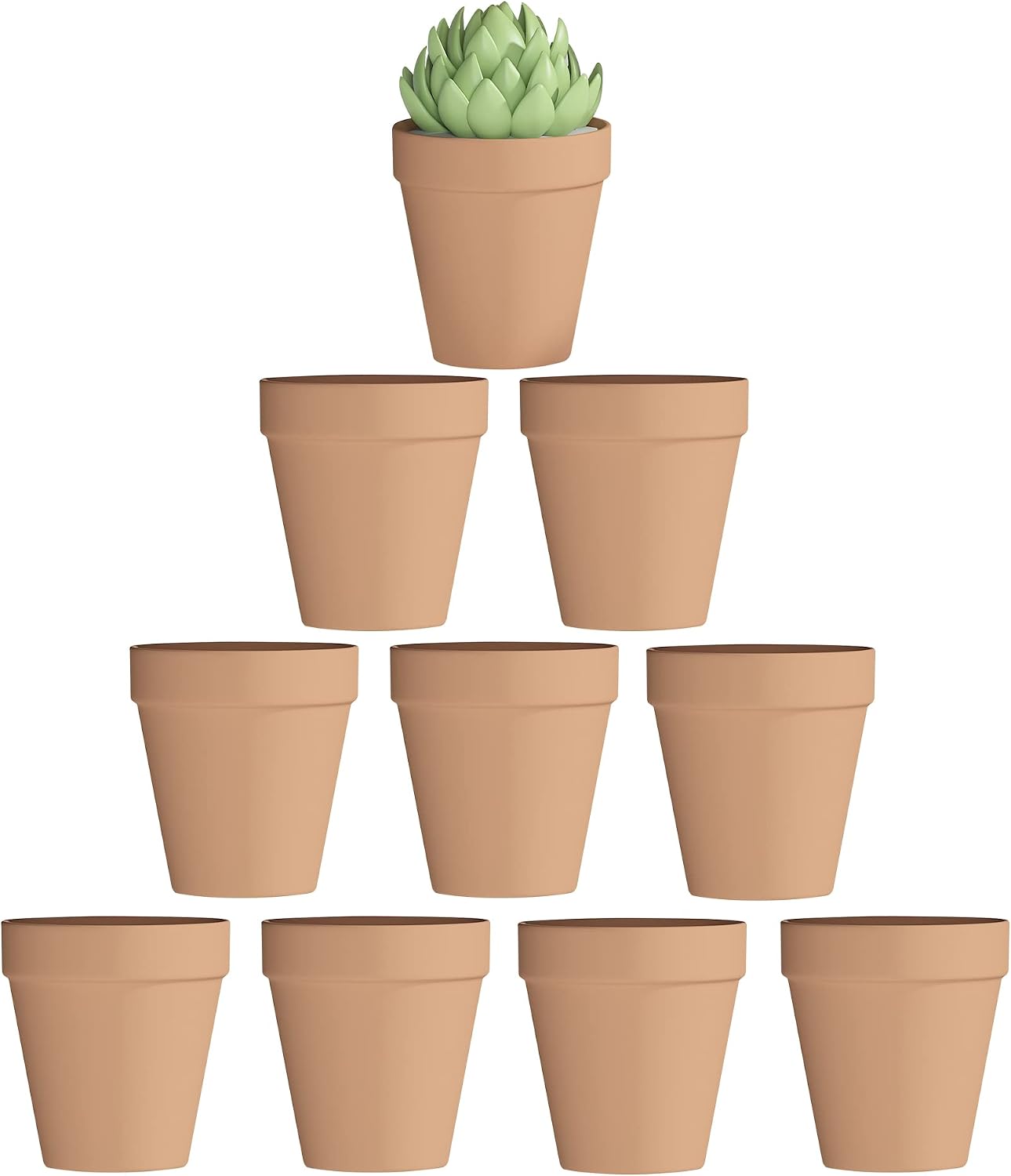 Macetas terracota 4pulg drenaje pack 10 para cactus y plantas