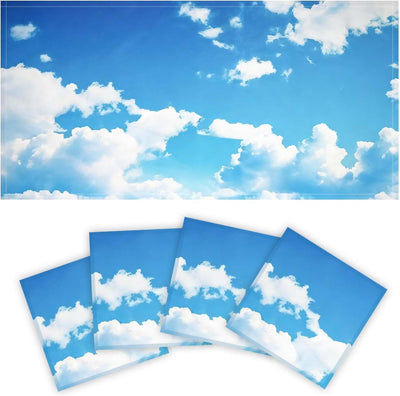 Cubiertas luz fluorescente cielo azul nubes blancas 2x4pies