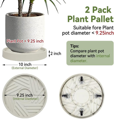 Organizador plantas 2pzas ruedas 10pulg jardín beige