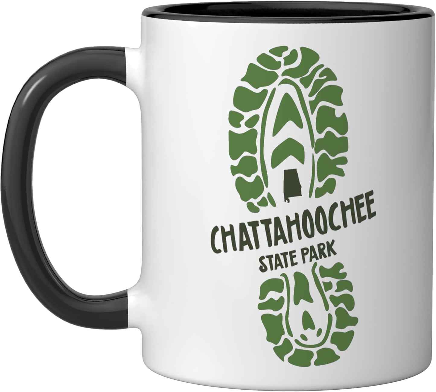 Taza Cerámica Senderismo AL Parque Estatal Negro/Blanco