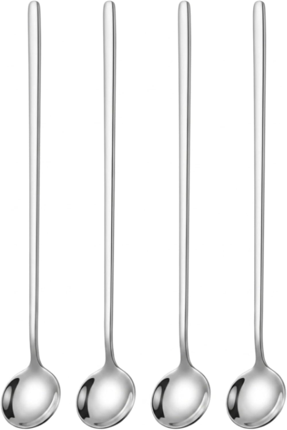 Set 4 cucharas café mango largo 9.5pulg acero inox plateado