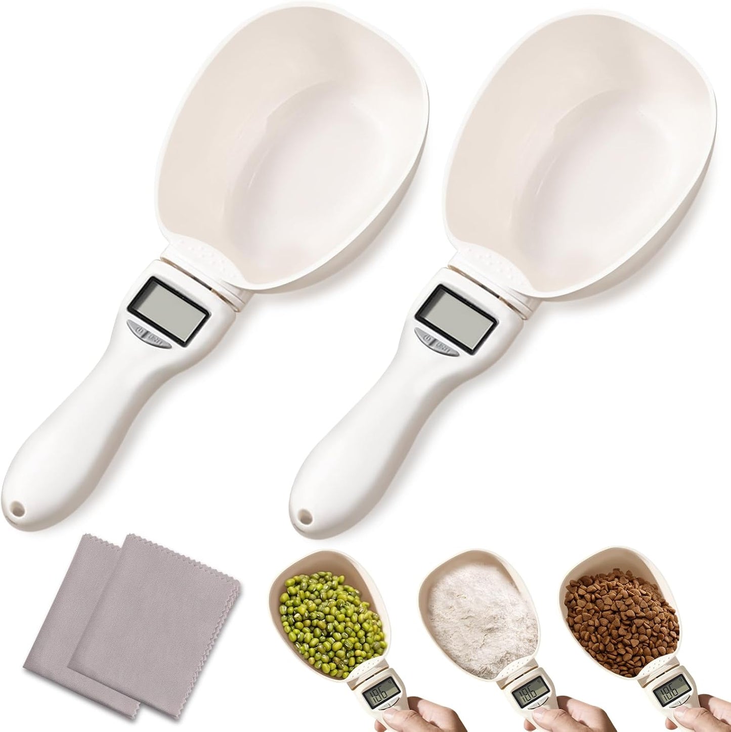 2 cucharas medidoras digitales con pantalla LCD para cocina