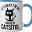 Taza de cerámica con gatos divertida azul/blanco