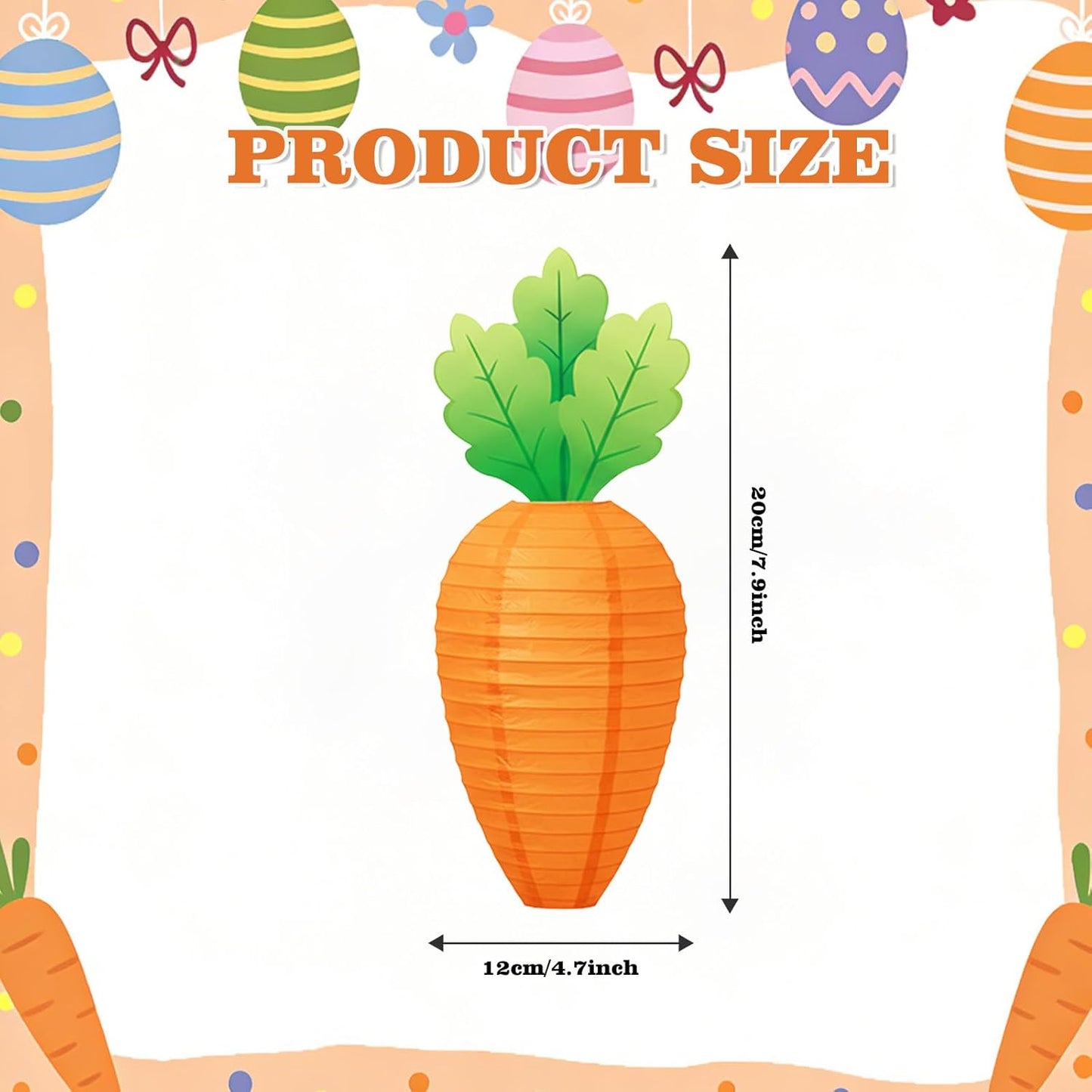 Pack 8 Faroles Zanahoria Pascua 8pulg Interior Exterior