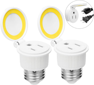 Pack 2 adaptadores enchufe E26 3 clavijas impermeables exterior