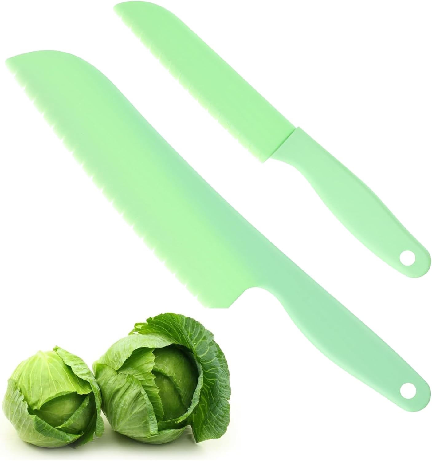 2 Cuchillos Lechuga Plástico para Ensalada y Verduras
