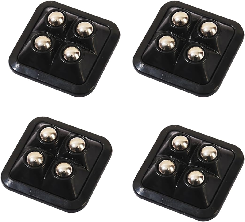 4 Pzas Ruedas Giratorias 360° para Electrodomésticos Negro