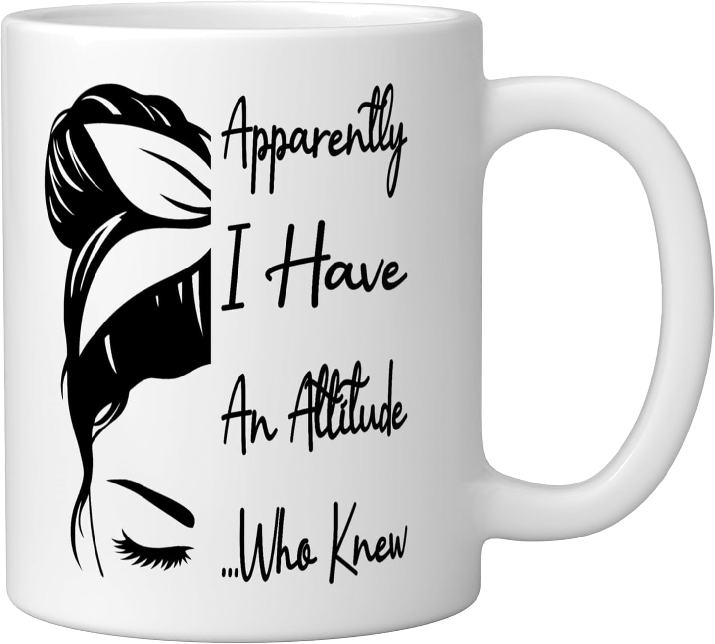 Taza de cerámica con pelo desordenado blanco