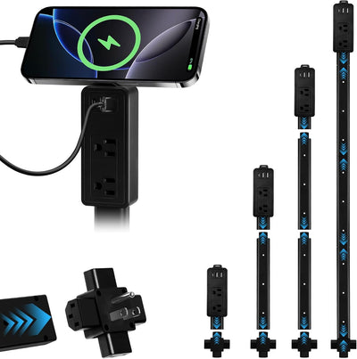 Extensor corriente 8-36pulg modular 360° para tomas difíciles negro