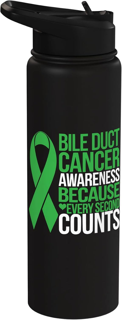 Botella de agua aislada de acero inoxidable para conciencia del cáncer de vía biliar
