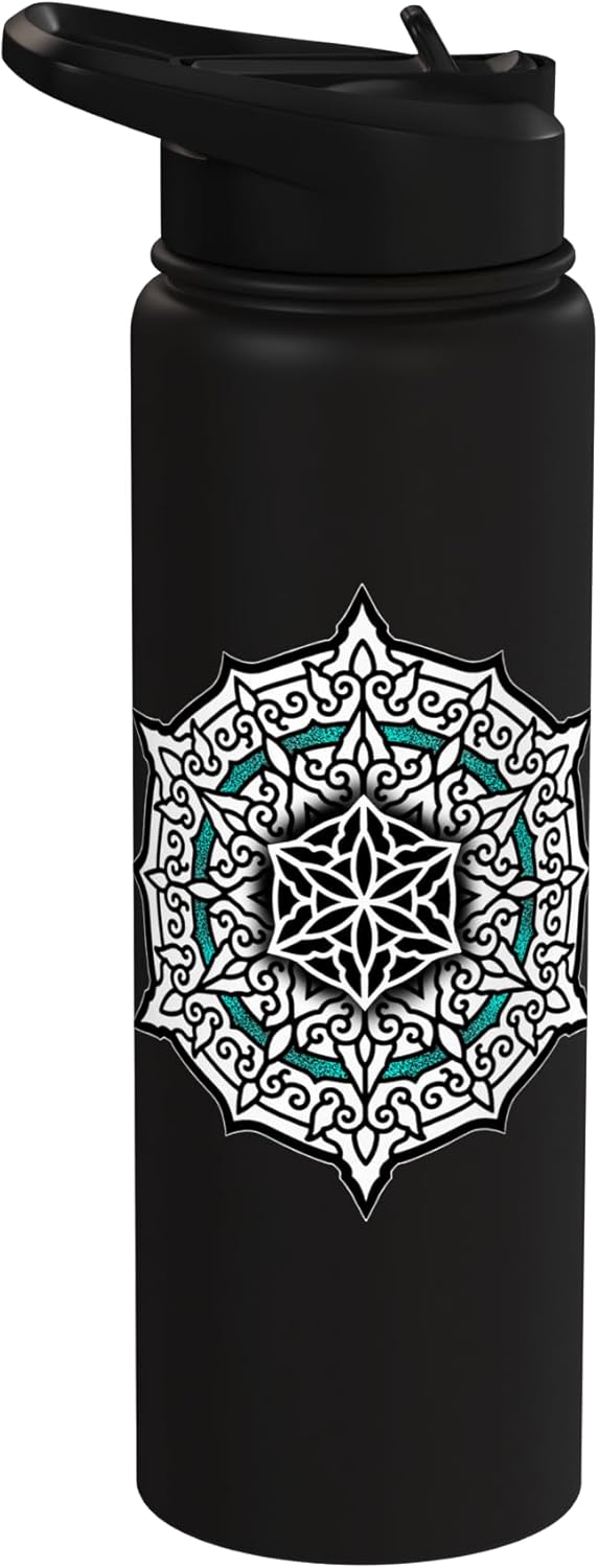 Botella agua acero inox térmica mandala teal