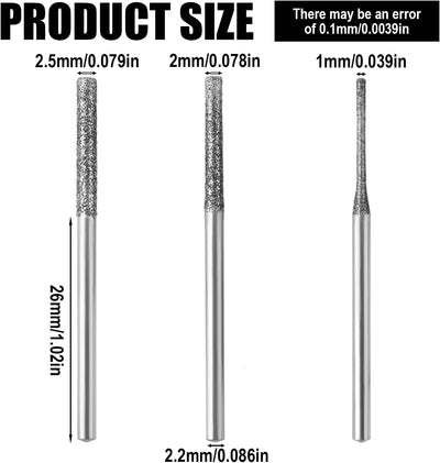 Set 30 Brocas Diamante Grano 150 1/2pulg Vidrio Cerámica Joyas
