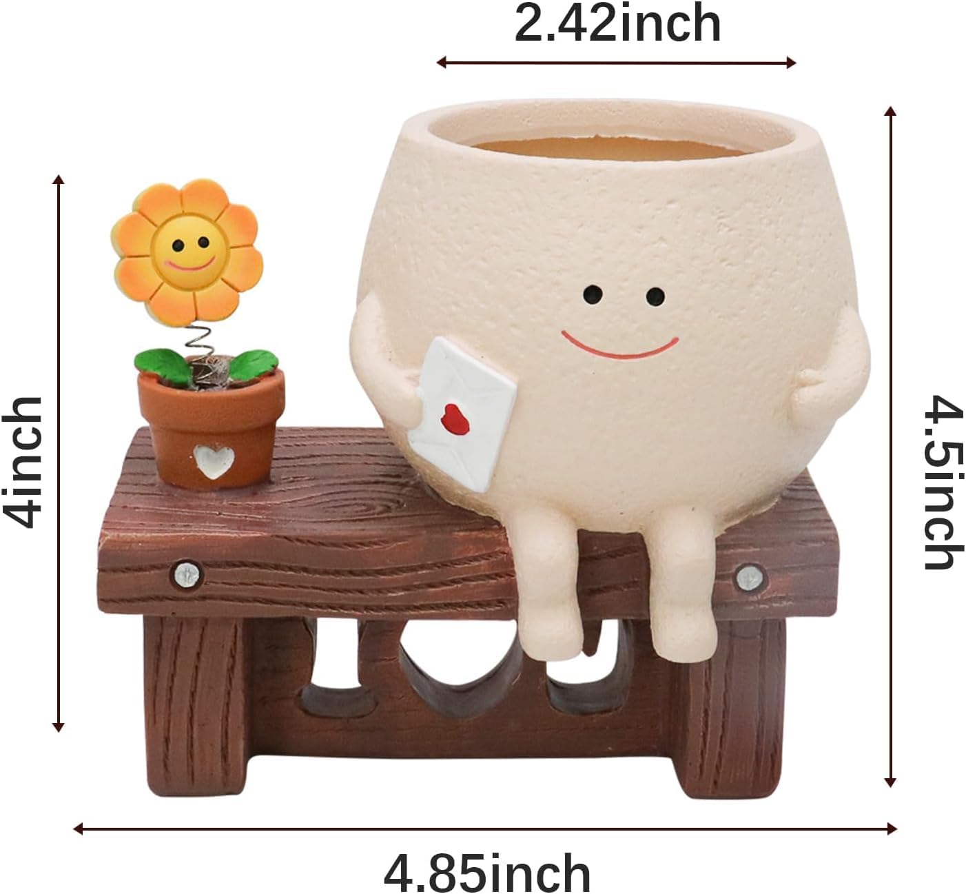 Macetas con Cara Sonriente para Suculentas y Regalo