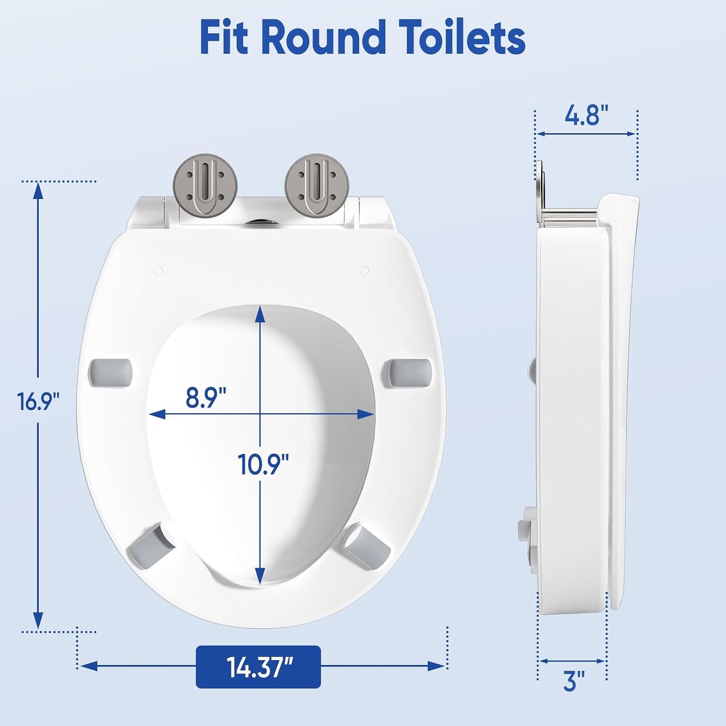 Asiento inodoro elevado blanco 3pulg para adultos mayores