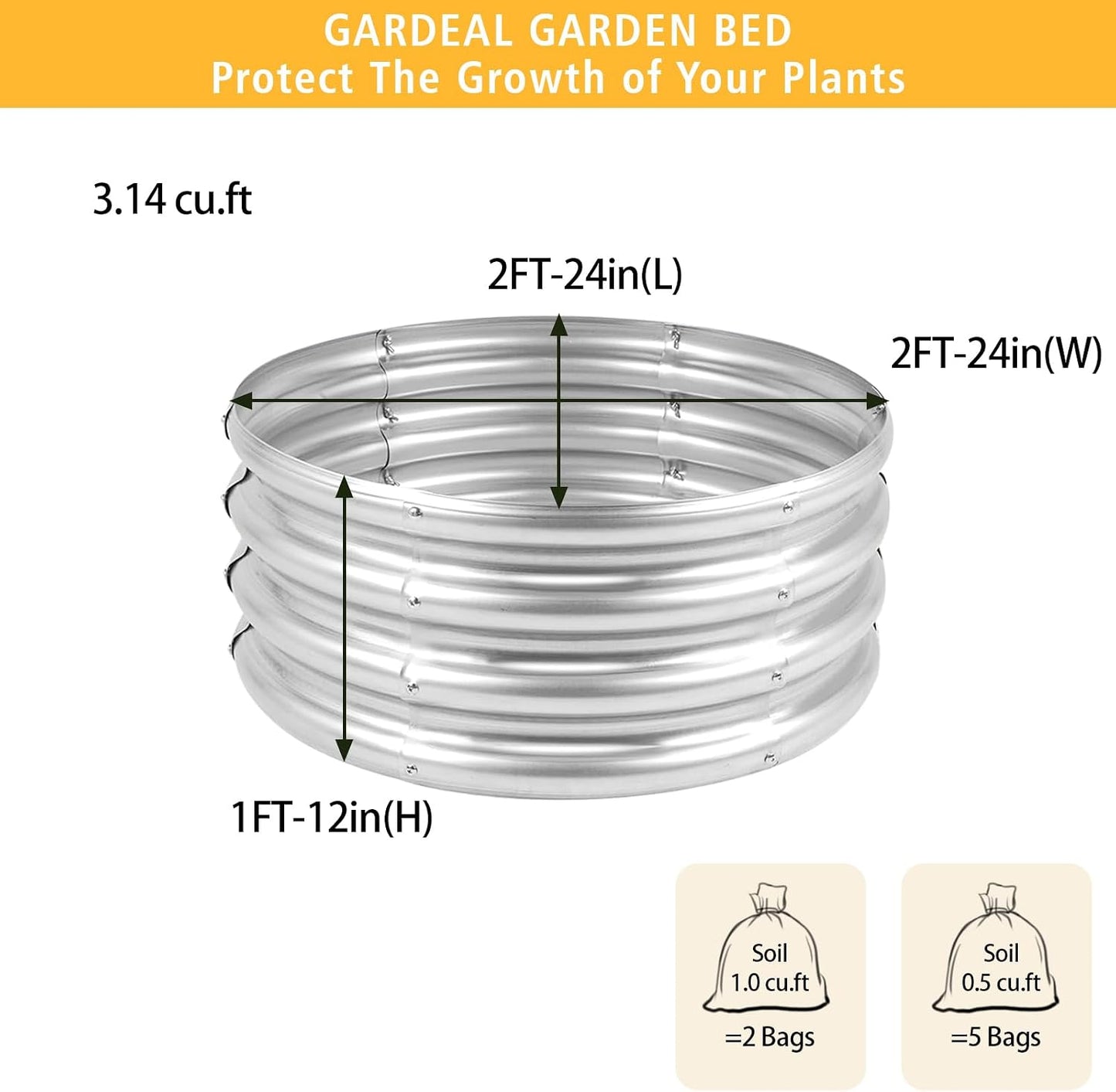 Kit cama jardín elevada galvanizada 2x2x1pie