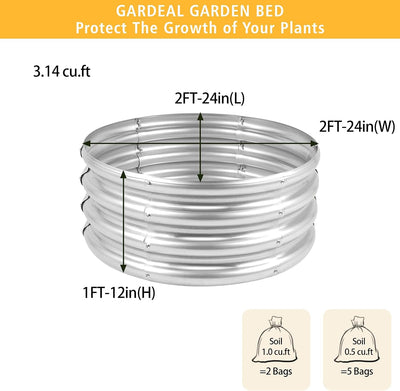 Kit cama jardín elevada galvanizada 2x2x1pie