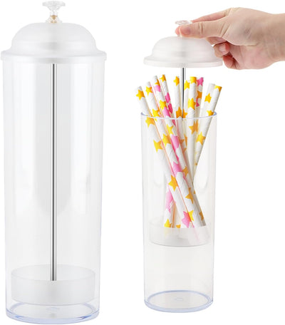 Soporte dispensador de popotes con tapa para gabinete
