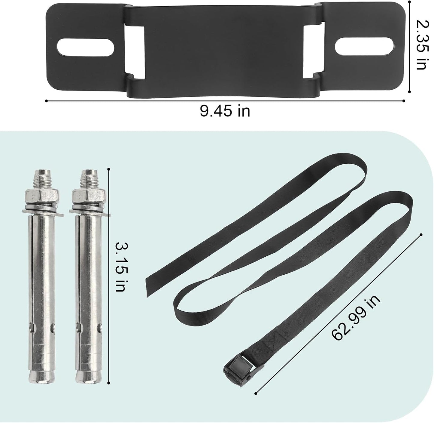 Soporte tanque gas 4-12pulg con cadena seguridad negro